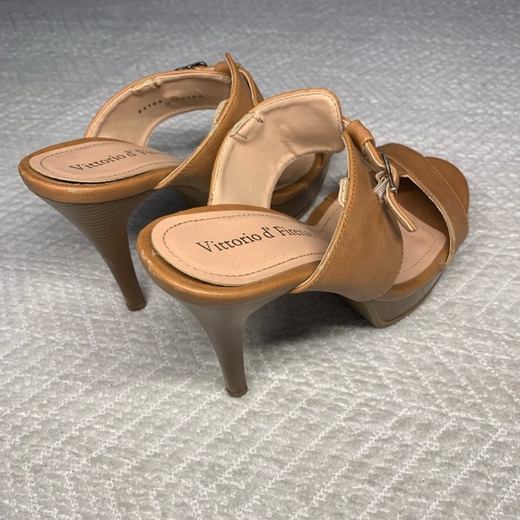 Vittorio d’ Firenze Women’s 8 Heels Brown Synthetic Leather Adjustable Strap - Picture 4 of 10